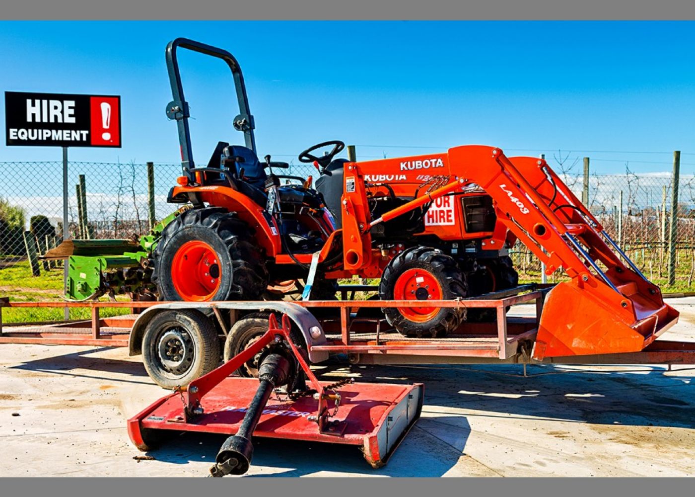 Tractor and accessories for hire