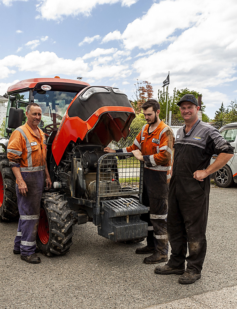 Our Tractor Technicians Phil, Andrew, and Sean
